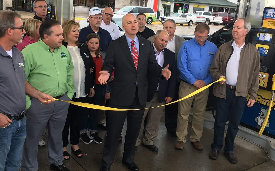 Governor Ricketts at a flex fuel pump opening in Grand Island, NE
